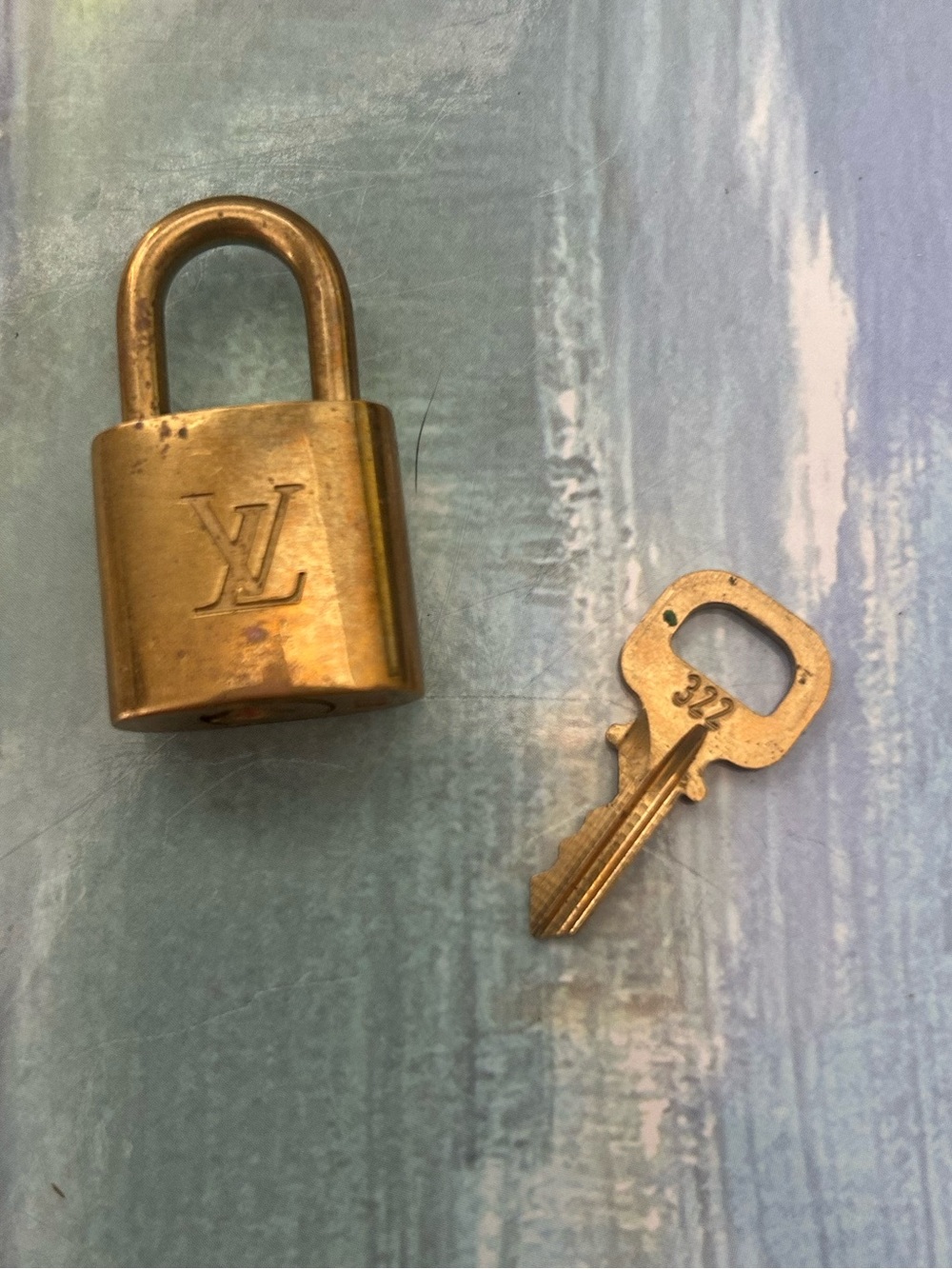 Louis Vuitton Brass Padlock and Key in Gold Tone 322